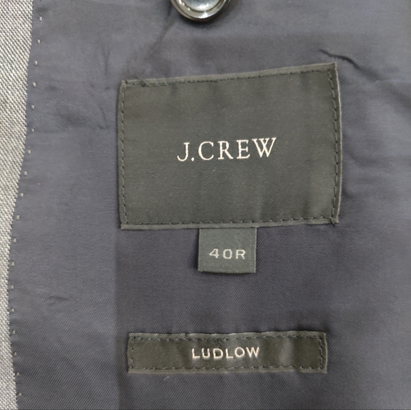 J CREW Ludlow Solid Grey Wool Tollegno 1900 Sz 40 R Mens Sport Coat Blazer - Picture 3 of 8